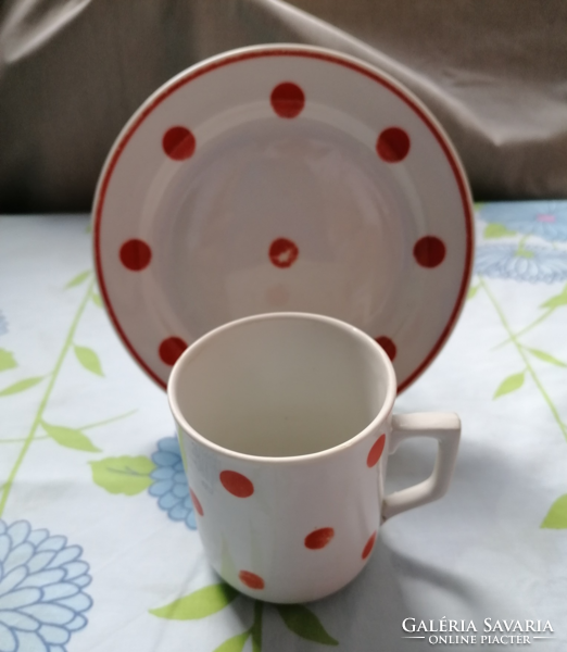 Old zsolnay mug + plate, breakfast set