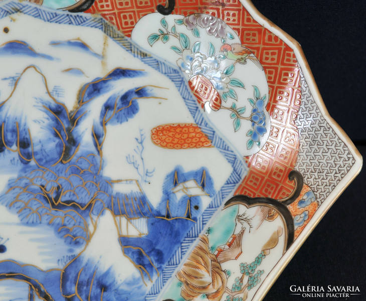 Nagy japán porcelán tál, 19. század vége