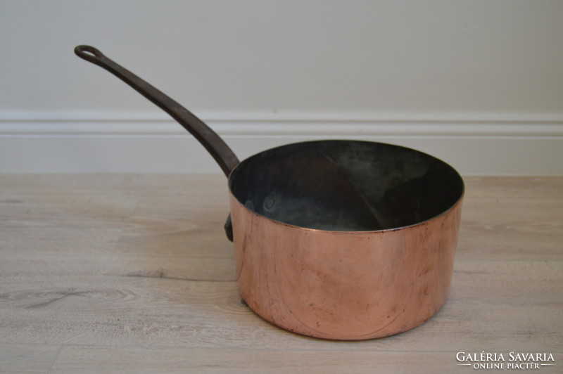 Large antique French copper pan