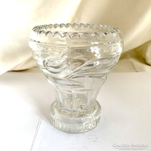 Retro vintage glass vase 60s retro cast glass vase