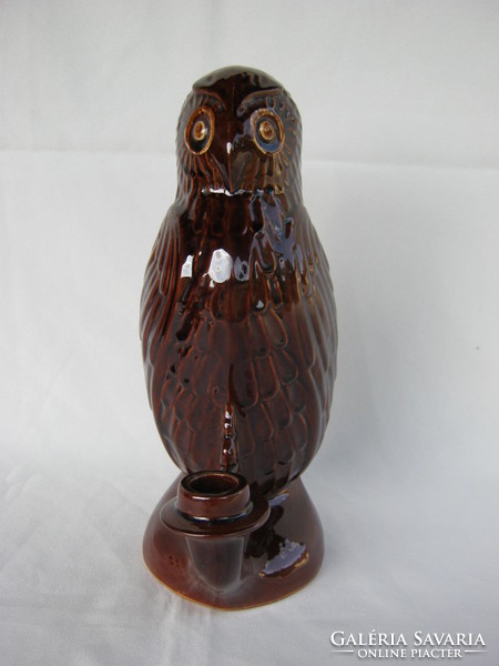 Retro ... Ceramic large owl candle holder 25 cm
