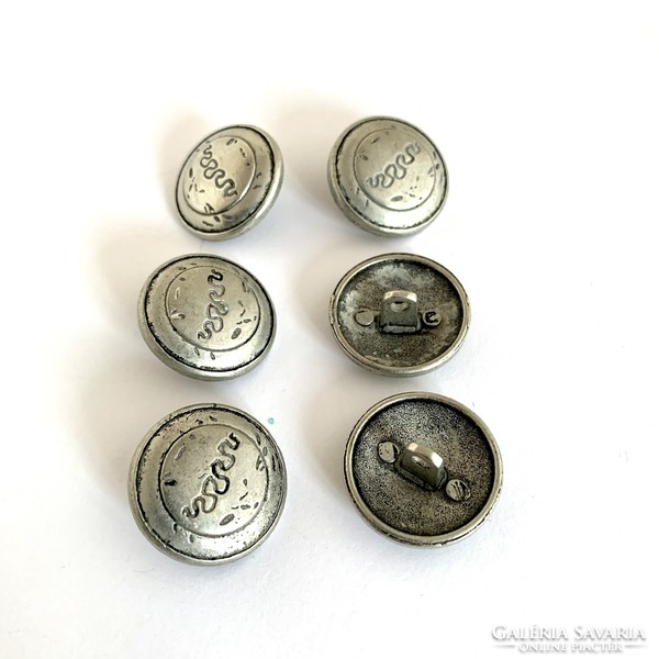 6 pcs old metal buttons, dia .: 2 Cm - alte metallknöpfe