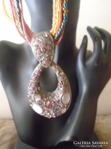Luxus iparművész nyaklánc  collier  44 cm + medál új termék