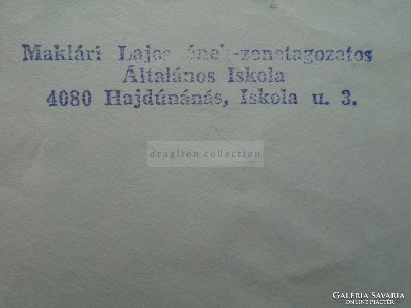G21.703 Hajdúnánás,  Maklári Lajos Általános iskola -  meghívók  1990  postán küldve