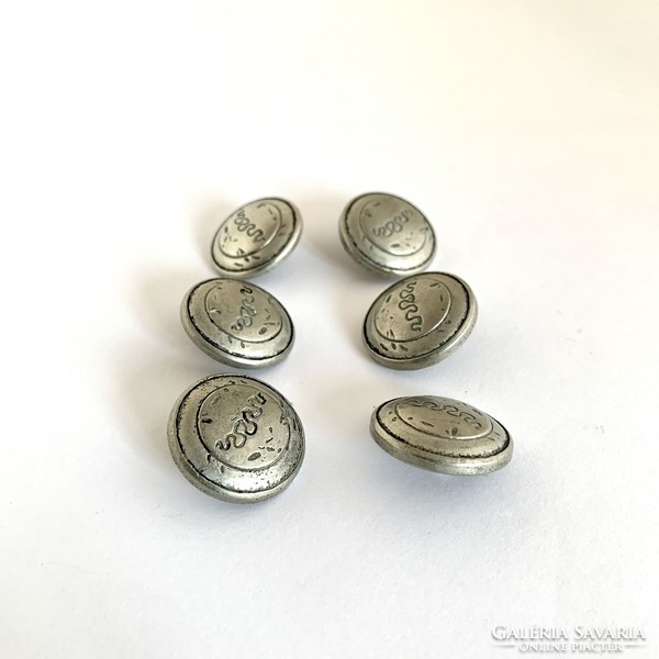 6 pcs old metal buttons, dia .: 2 Cm - alte metallknöpfe