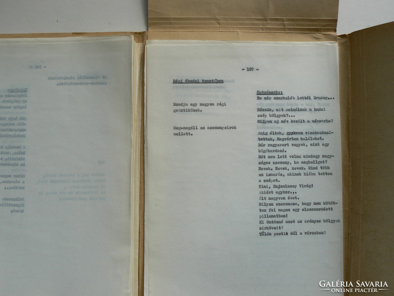 IRODALMI FORGATÓKÖNYV, "PESTI NŐRABLÓ" 1976, ÍRTA: TÓTH JÁNOS , RENDEZŐ: TÓTH JÁNOS, RITKASÁG!!