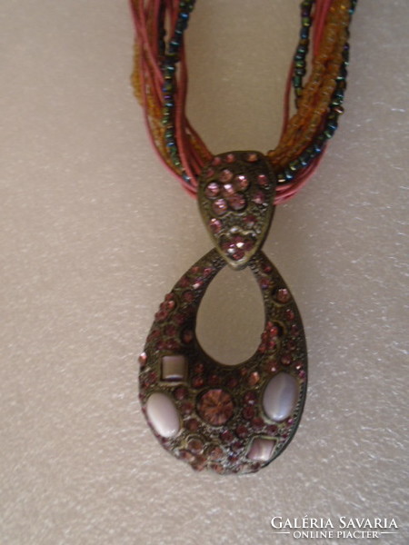 Luxus iparművész nyaklánc  collier  44 cm + medál új termék