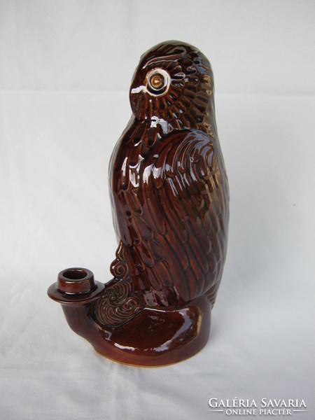 Retro ... Ceramic large owl candle holder 25 cm