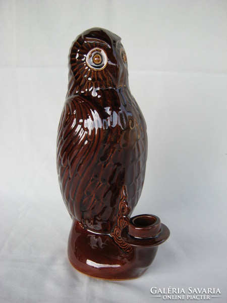 Retro ... Ceramic large owl candle holder 25 cm