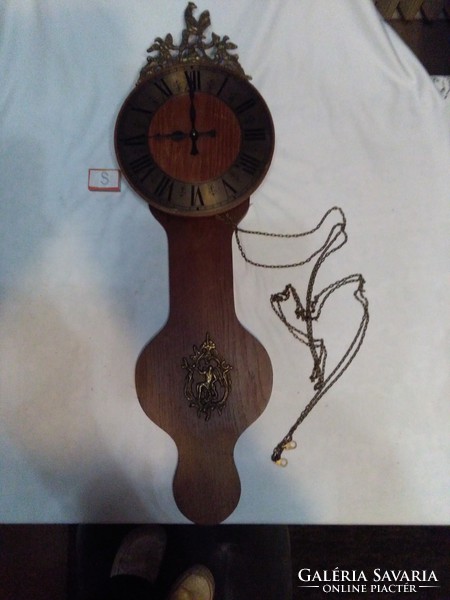 Large, copper-clad, copper chain wall clock - 85.5 cm