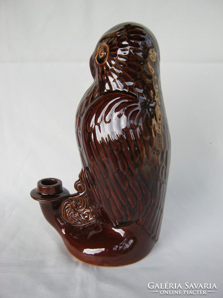 Retro ... Ceramic large owl candle holder 25 cm