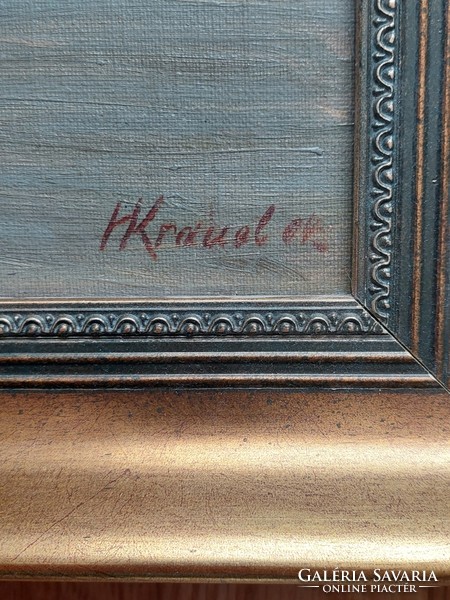 Heinrich Krauel (1873-1920) német festő tájképe 1904-ből