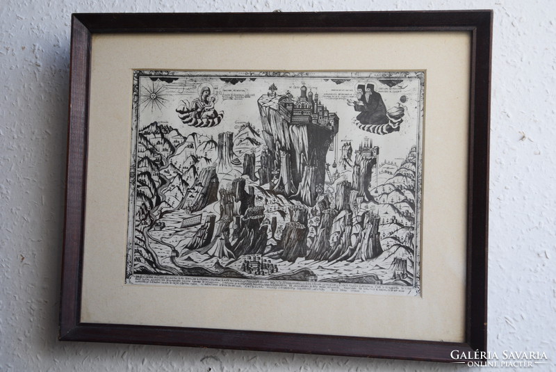 Unknown etching, 28.5x20.5 cm, framed