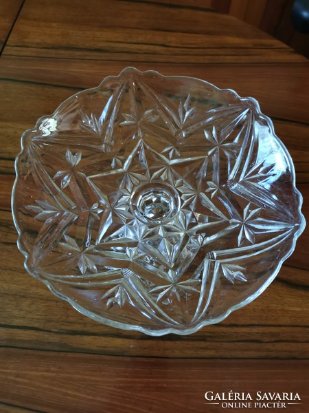 Glass cake plate with base, fruit bowl, centerpiece