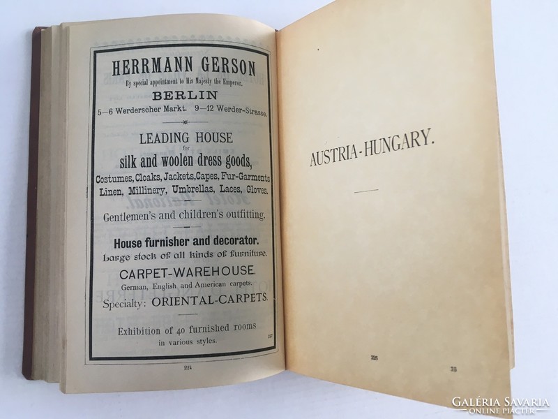 Norddeutscher Lloyd (North German Lloyd): Guide through Central Europe and Italy, 1896. antik könyv