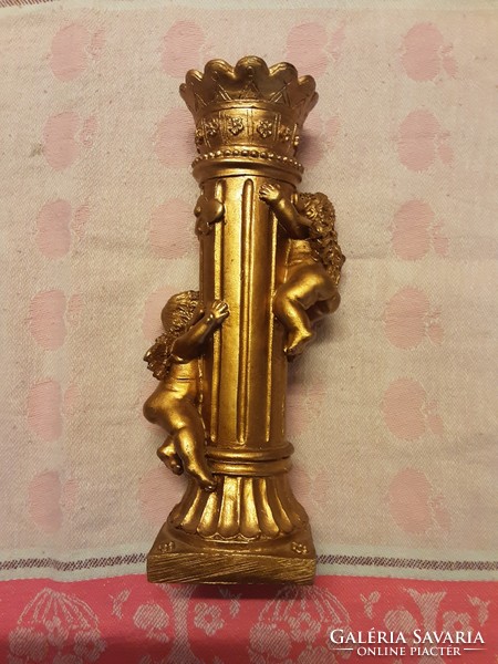 Large Christmas gilded angelic candle holder - 2 pcs
