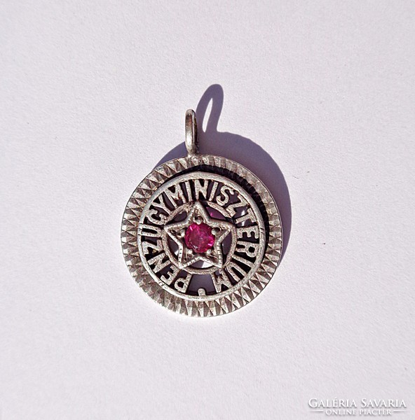 Silver pendant with the inscription Ministry of Finance