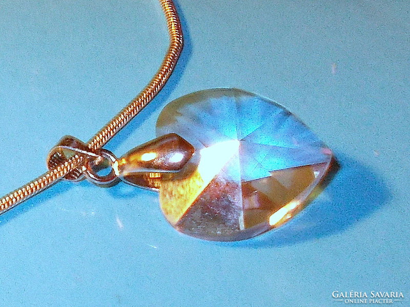 Crystal heart Tibetan silver necklace