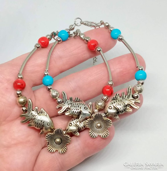 Sale! Tibetan silver colored beaded bracelet in 2 colors