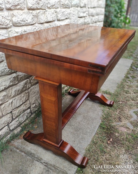 Biedermeier, desk game table, card table, 1800s original antique furniture, beautiful veneer