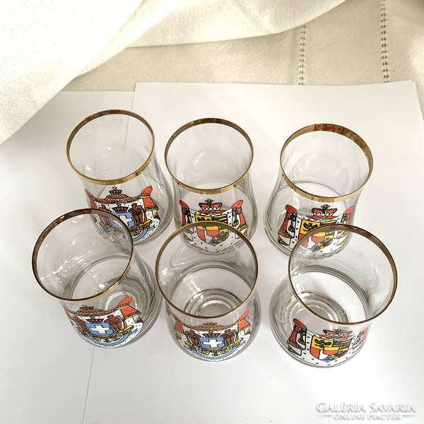 6 pcs Armenian thin glass glasses from the 70's, glass set armenia, glas set armenia