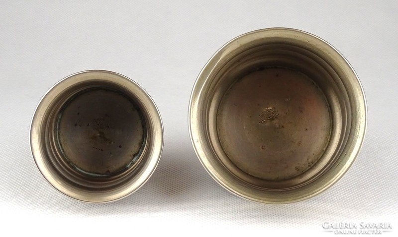 1E575 old marked bimark art deco metal cup pair