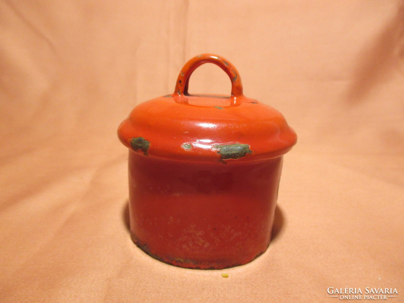 Old red enamel cegléd jug lid, water jug lid