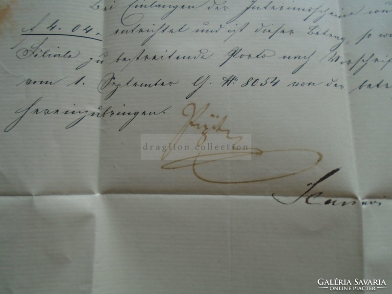 ZA386.2  Osztrák Nemzeti bank hivatalos levele  1866 -küldve Pestre, a pesti fióknak címezve