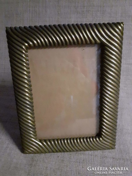 Old table top but also wall hangable copper frame with glass inside