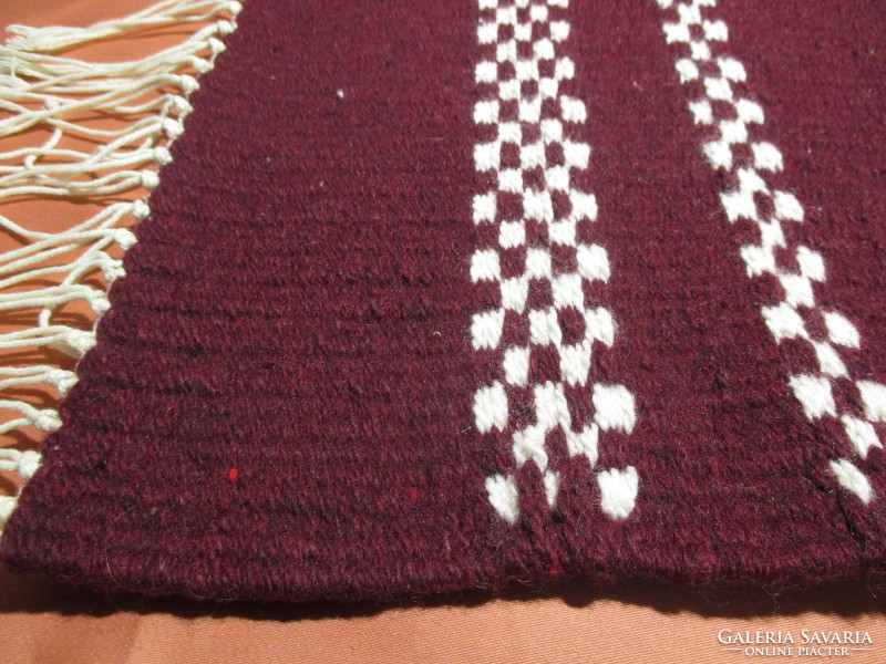Small wool rug burgundy-white