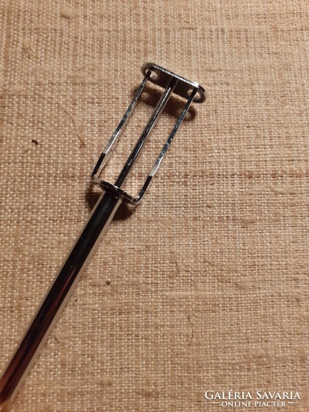 Nice condition spring meat needle with wooden handle