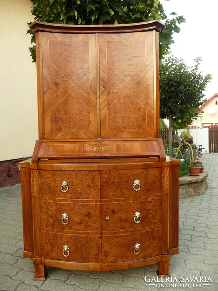 AKCIÓ! intarziás antik biedermeier topolya berakásos írószekreter/ tabernákulum/ komód