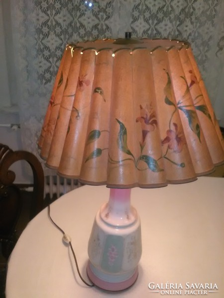 Porcelain lamp 66 cm high, Art Nouveau, table