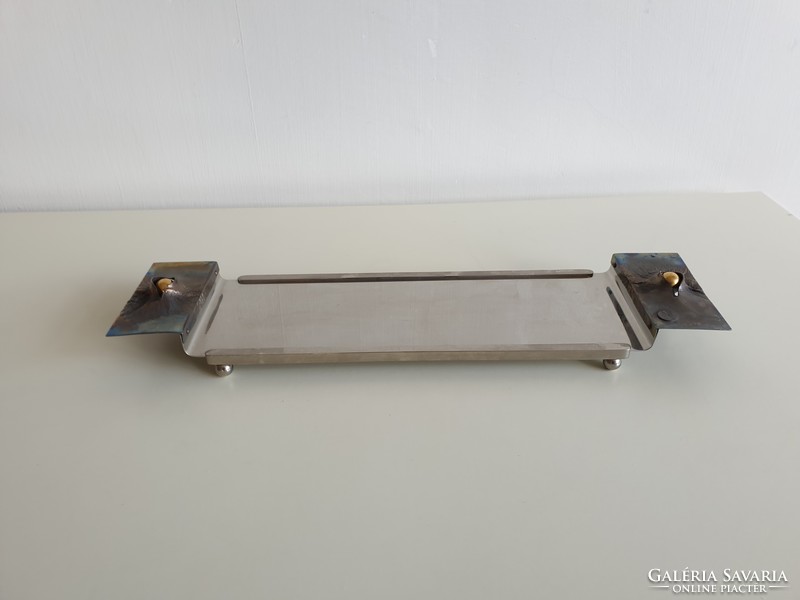 Old retro marked metal tray salmon gauze gold craftsman tray 40 cm bowl table center metal tray