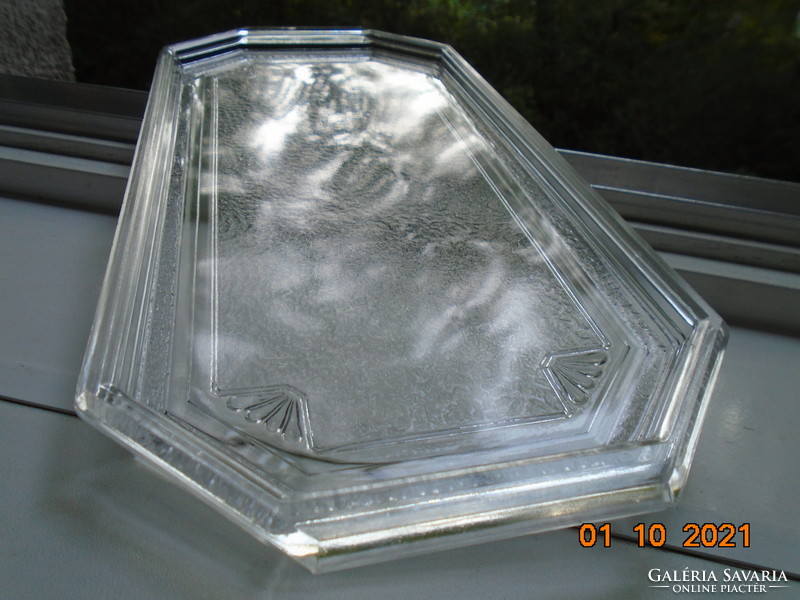 1970 Wmf display case from the 1907 series Art Nouveau pattern thick heavy relief, stained glass, ice glass offering bowl