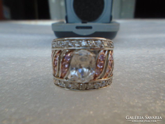 Extremely Rare Women's Silver Ring Filled with Precious Stones The Ring Is Rhodium Plated So No Allergen Used