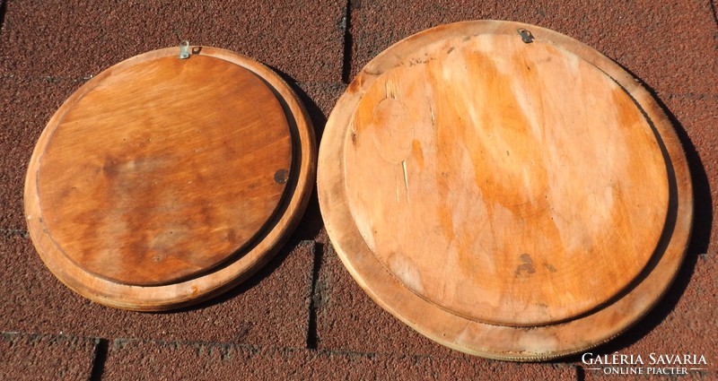 Fine art handmade wooden wall plate couple