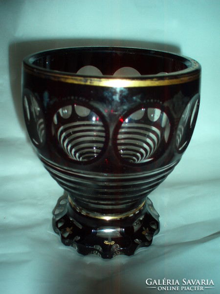 Antique Bieder thick cup and glass