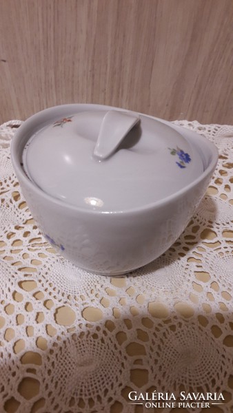 Porcelain sugar bowl with beautiful flower pattern