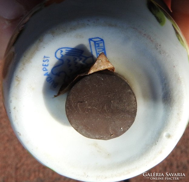 St. Corona a. Cup miniature with painted landscape and convex life picture by Wechsel