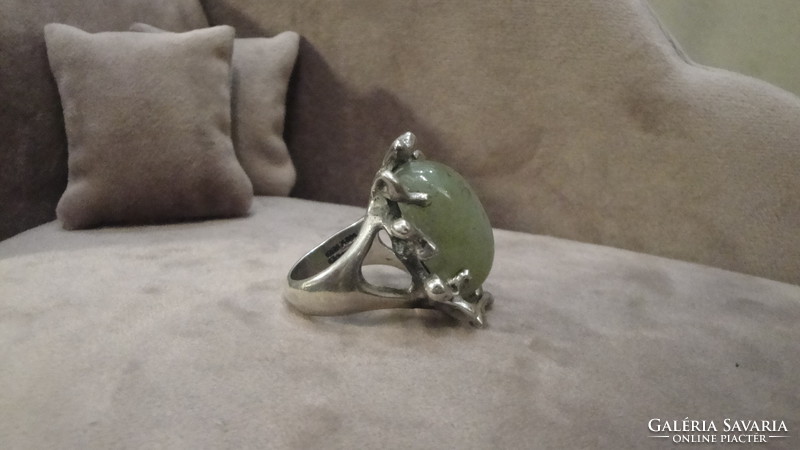 Mateo mexico silver ring with jade stone