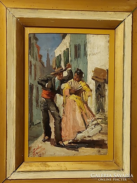 Antique lavish painting of the bullfighter! 1881 Seville!