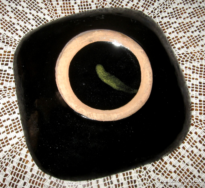 Retro custom pattern glazed ceramic ashtray