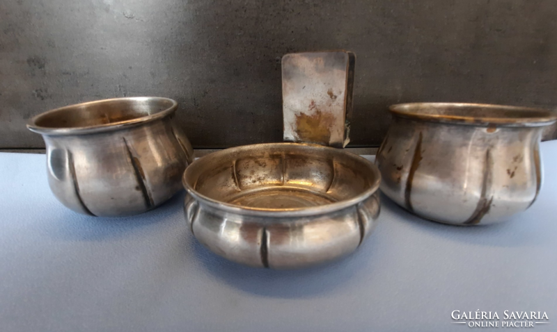 Silver-plated smoking set, 3 parts