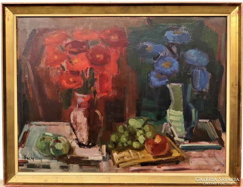Still life of Zoltán Freytag (1901 - 1983) c. Picture gallery painting 90x70cm with original guarantee!