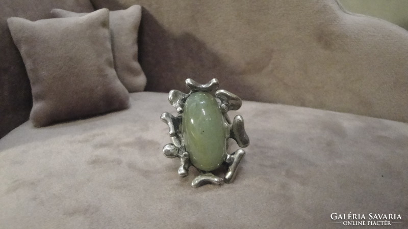 Mateo mexico silver ring with jade stone