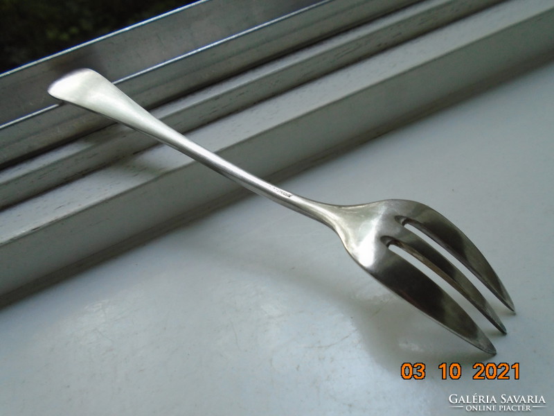 19. French French plate oyster fork metal blanc 1-ere with titre marking, unique numbering