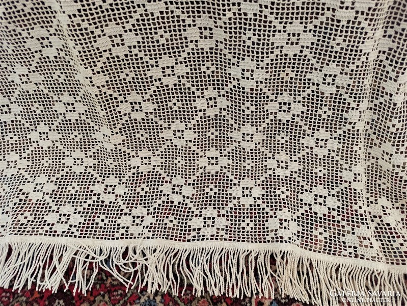 Floral handmade crochet curtain - 160x175 cm