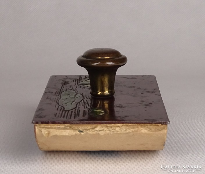 1G059 Antik fa tapper lótuszvirágos íróasztali kellék