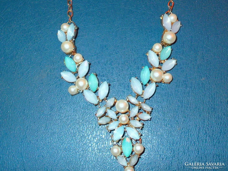 Dreamy! Apatite- pearl craft gilded vintage necklace